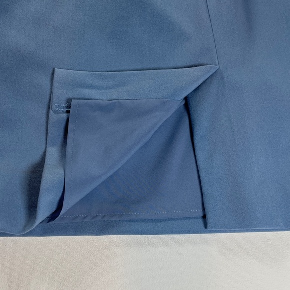 Vince Camuto Blue Cap Sleeve Asymmetrical Dress With Peplum Pencil Skirt- Size 4 - Picture 14 of 15